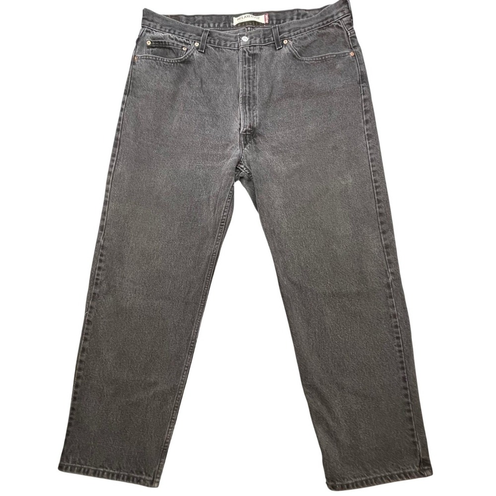 Levi 550 Black Relaxed Fit Tapered Leg Jeans Mens 42x32